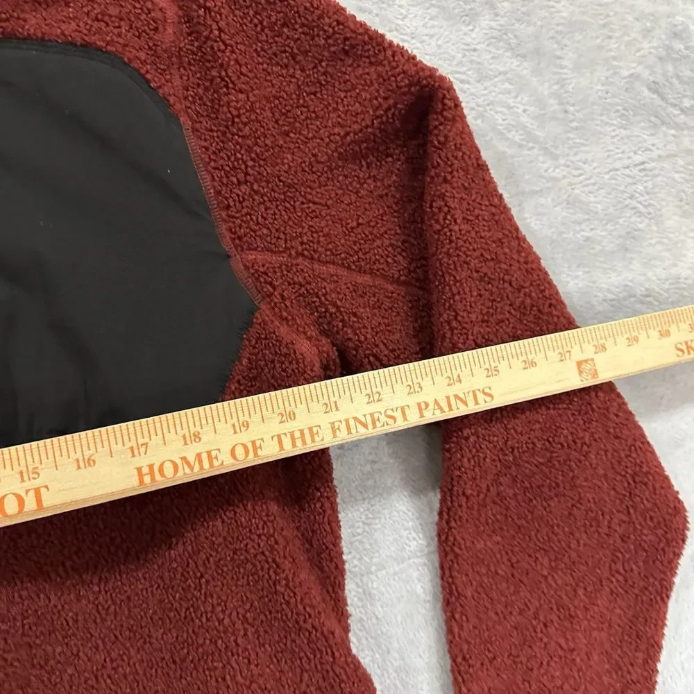 Hi-Tech 1/4 Zip Long Sleeve Sherpa Teddy Sweater Men Large Red Active Thermo
